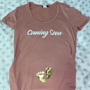 Pink “coming soon” maternity shirt